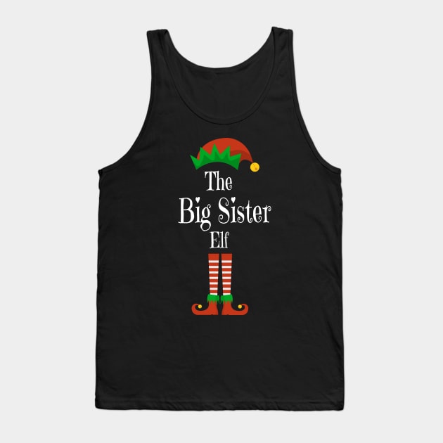 Matching Family Christmas Group Elf Gift - The Big Sister Elf - Funny Pajama Christmas Holiday Tank Top by WassilArt